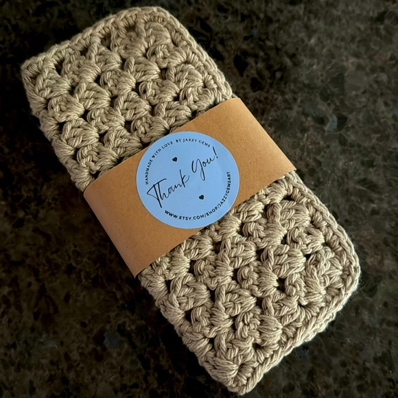 Set of Hand Crocheted Washcloths Dishcloths Trivets 100% Cotton Crochet Granny - Picture 14 of 15